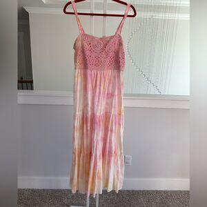 Zara crochet tie dye dress